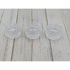Three (3) Vintage Higbee Salt Dips / Cellars Madora Arrowhead Clear Glass